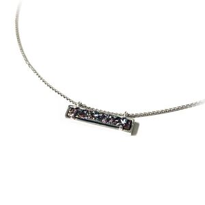 Kendra Scott Silver Rhodium Leanor Bar Multicolor Quartz Necklace​